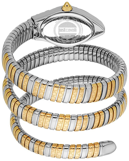 Just Cavalli JC1L374M1055 Aurela Women’s Elegant Oval Silver Dial Stainless Steel Watch