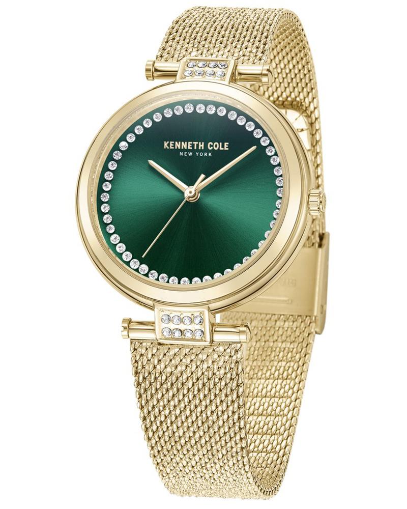 Kenneth Cole KCWLG0026801LD gold stainless steel mesh strap close-up