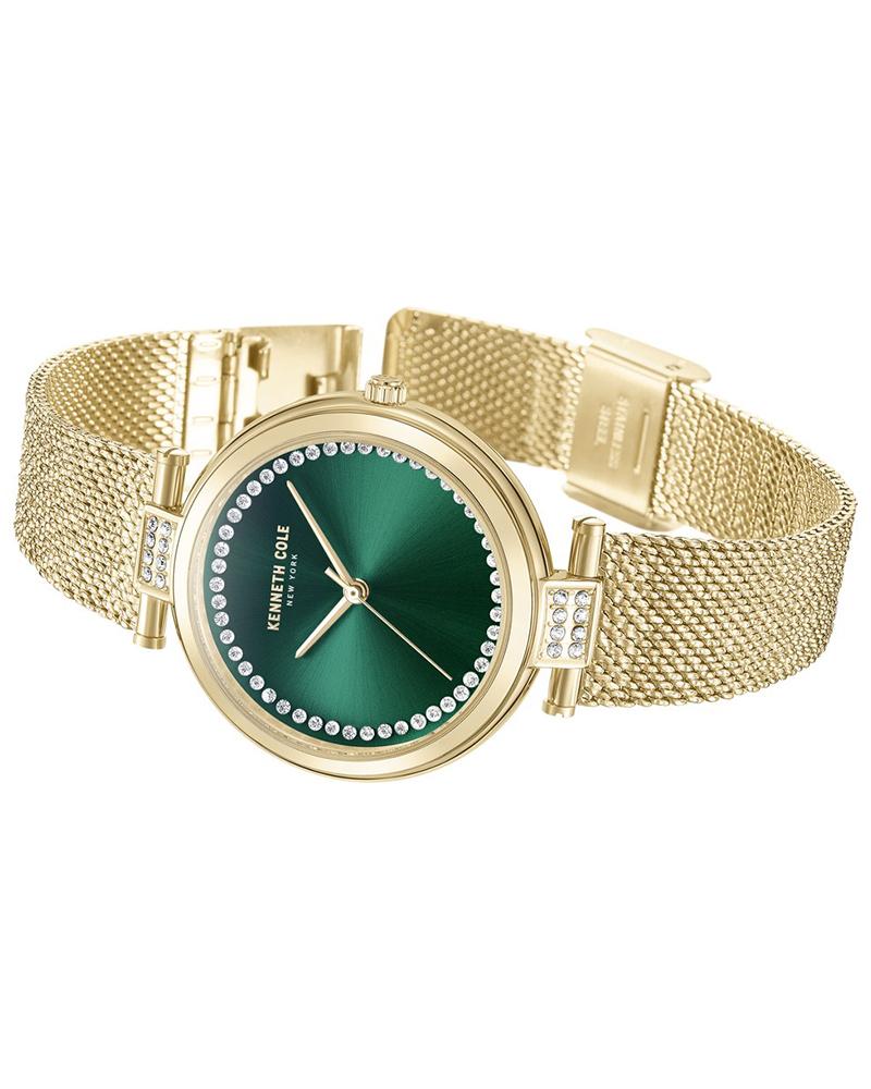 Kenneth Cole KCWLG0026801LD Women Quartz Green Dial Gold Stainless Steel Analog Watch