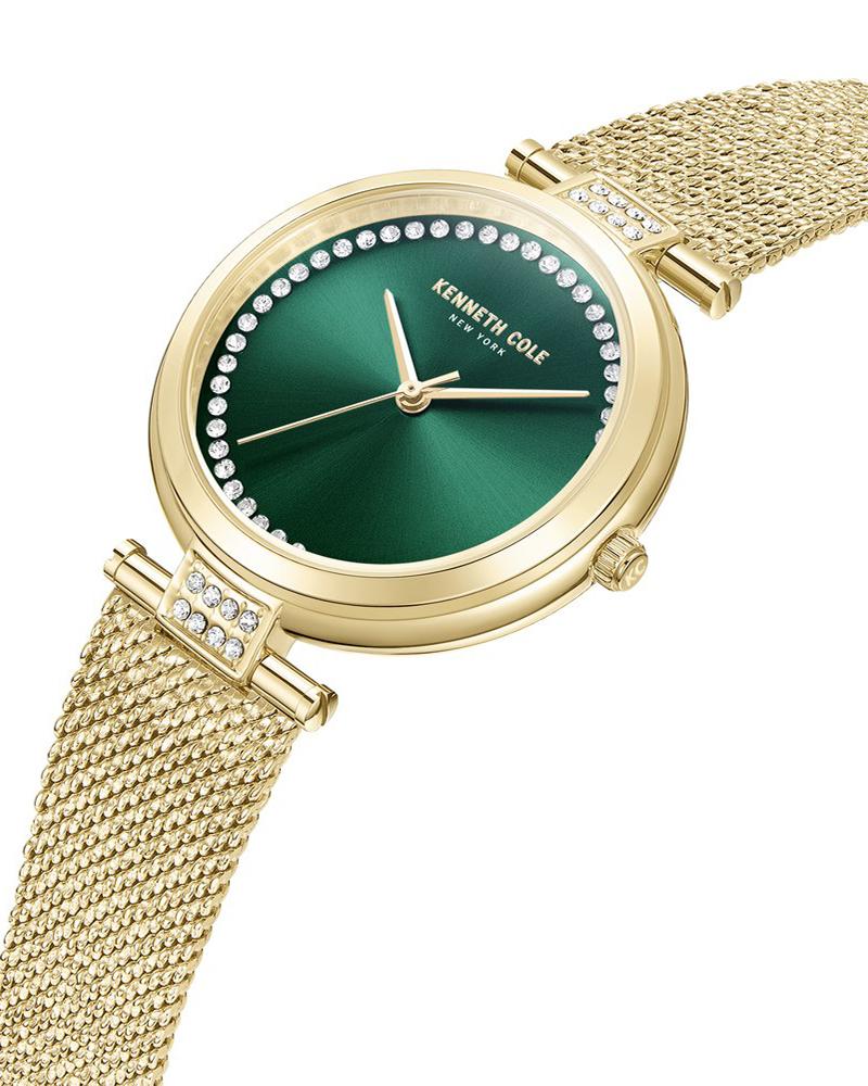 Kenneth Cole KCWLG0026801LD Women Quartz Green Dial Gold Stainless Steel Analog Watch
