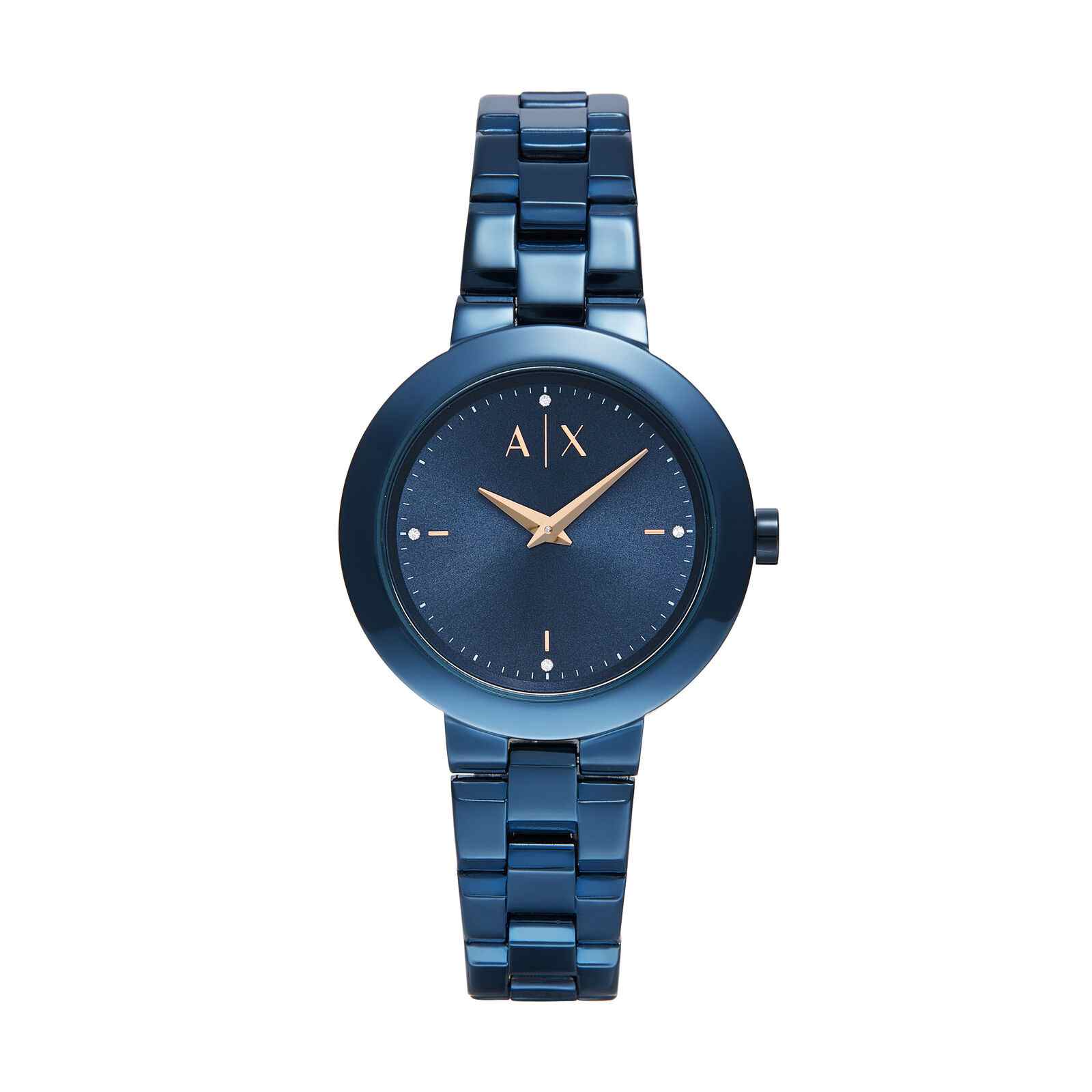 Armani Exchange AX5175I Women's Quartz Analog Watch Blue Sunray Dial Blue Stainless Steel Bracelet