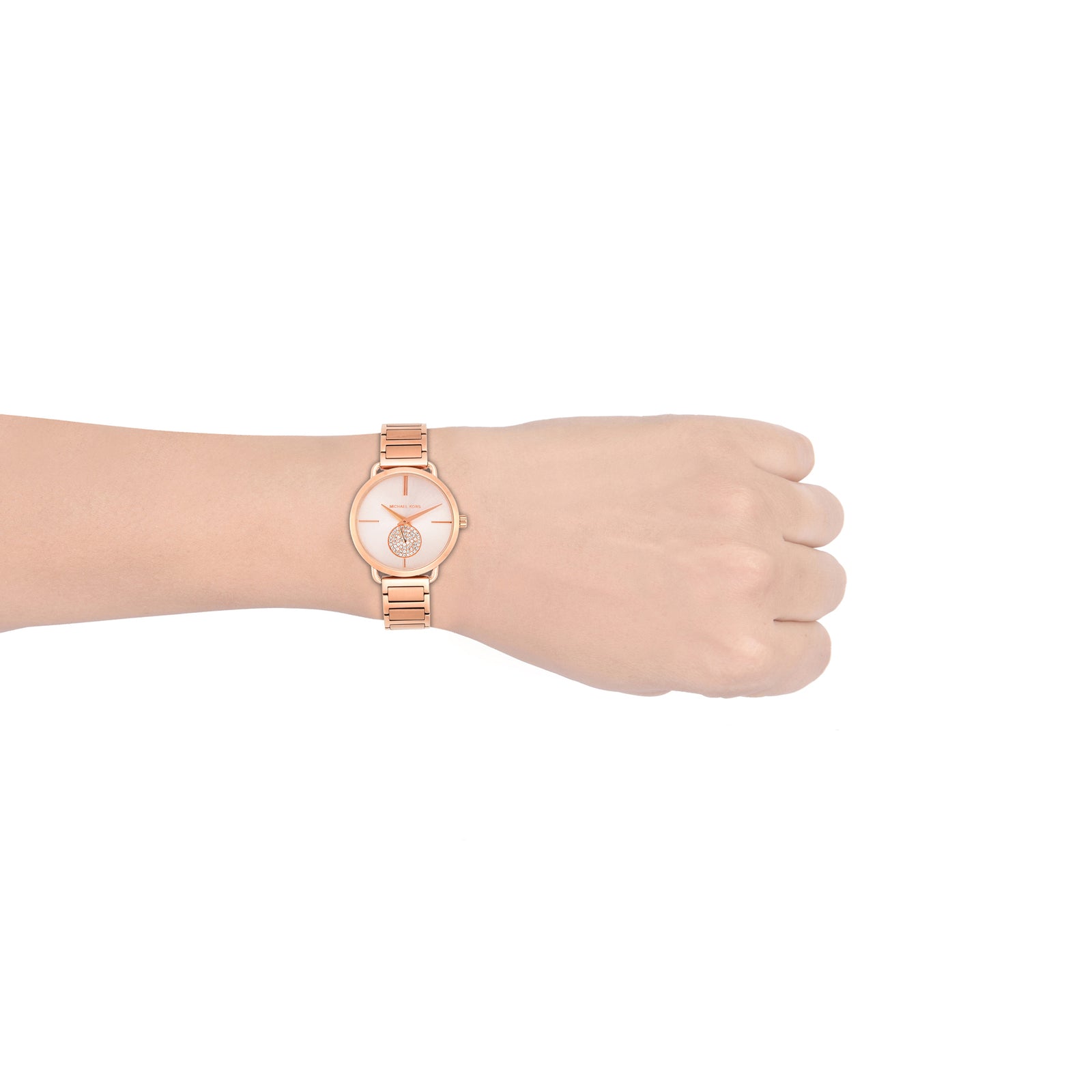 Michael Kors MK3640 Women Quartz Rose Gold Dial Stainless Steel Portia Watch