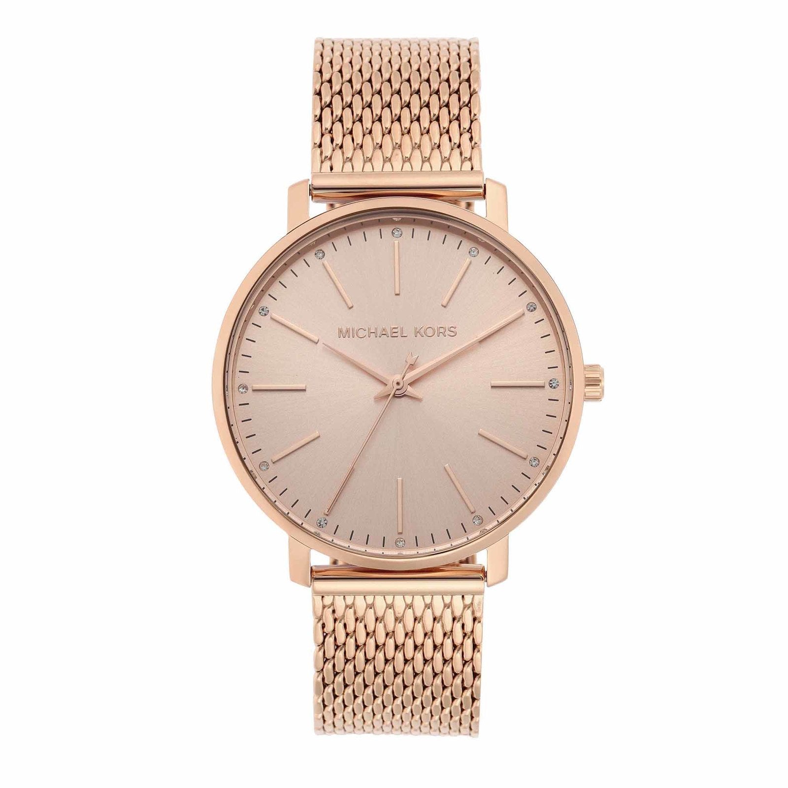 Michael Kors MK4340I Women Quartz Rose Gold Dial Stainless Steel Pyper Watch