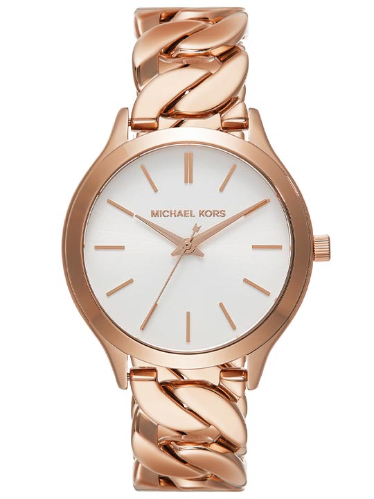 Michael Kors MK7473I Runway Quartz White Dial Rose Gold Stainless Steel Women's Watch