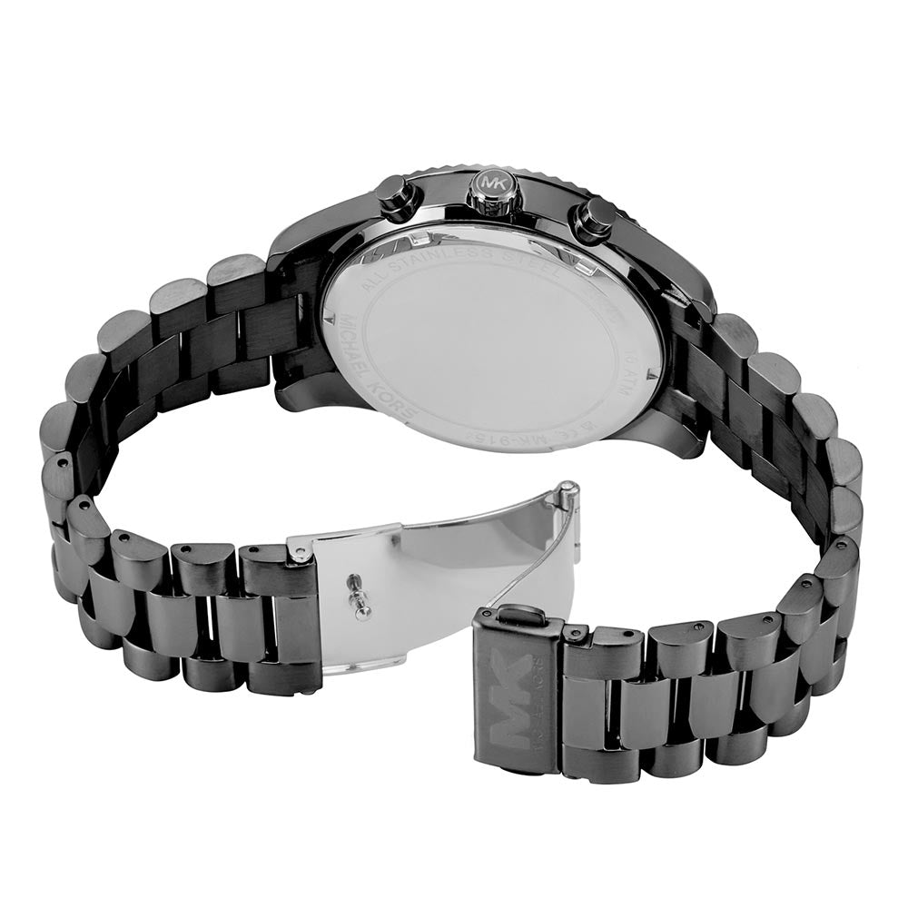 Michael Kors MK9154I Lexington Quartz Chronograph Black Dial Black Stainless Steel Men's Watch