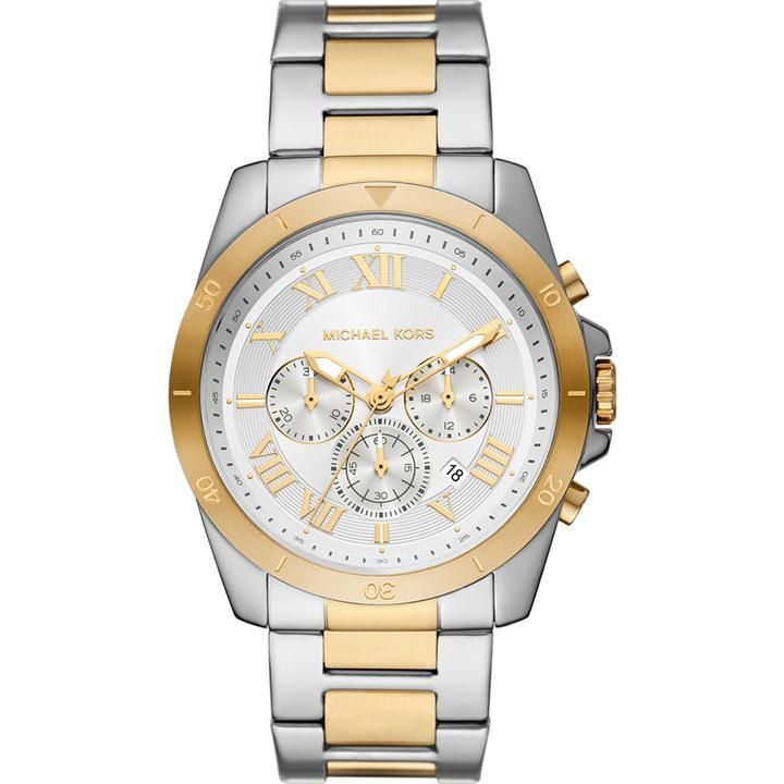 Michael Kors MK9183I Alek Quartz Chronograph Silver Dial Two-Tone Stainless Steel Men's Watch