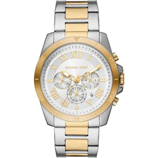 Michael Kors MK9183I Alek Quartz Chronograph Silver Dial Two-Tone Stainless Steel Men's Watch