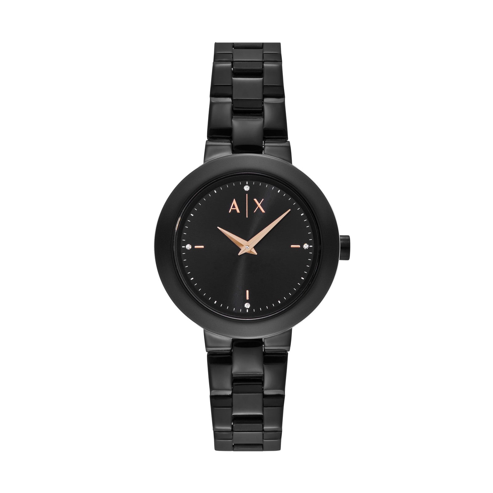 Armani Exchange AX5173I Women's Quartz Analog Watch Black Sunray Dial Black Stainless Steel Bracelet