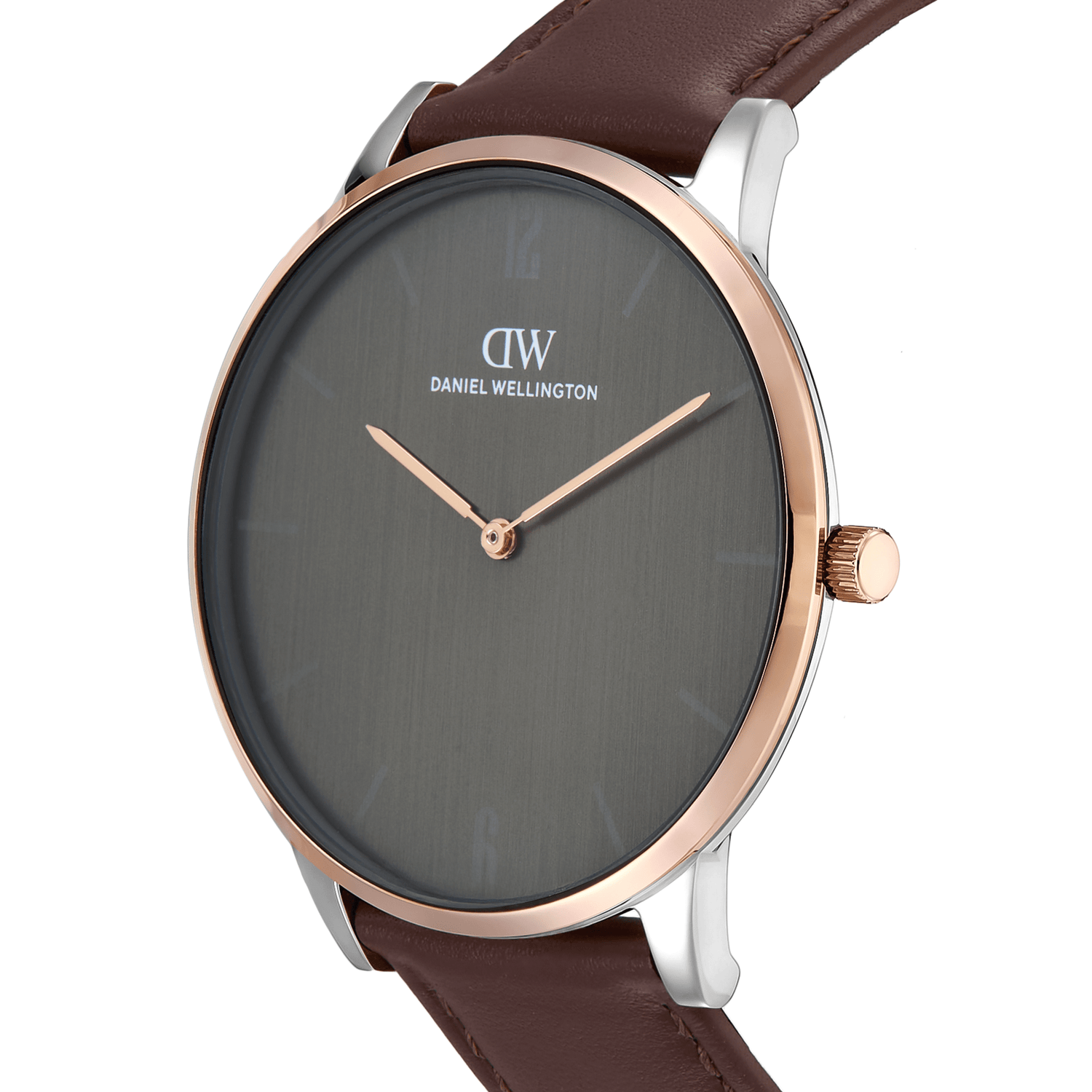 Daniel Wellington DW0DG2000 Grey Dial Men's Brown Leather Analog Watch