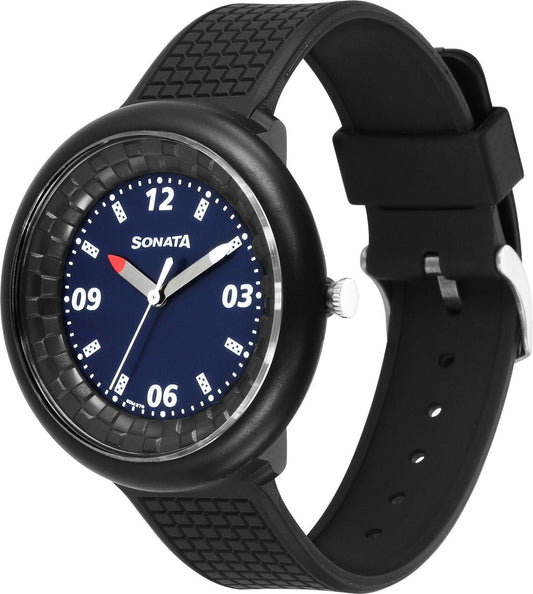 Sonata 77121PP02W Men’s F1 Plastics Analog Men Watch