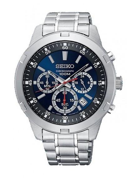 Seiko SKS603P1 Men Quartz Blue Dial Stainless Steel Chronograph Watch