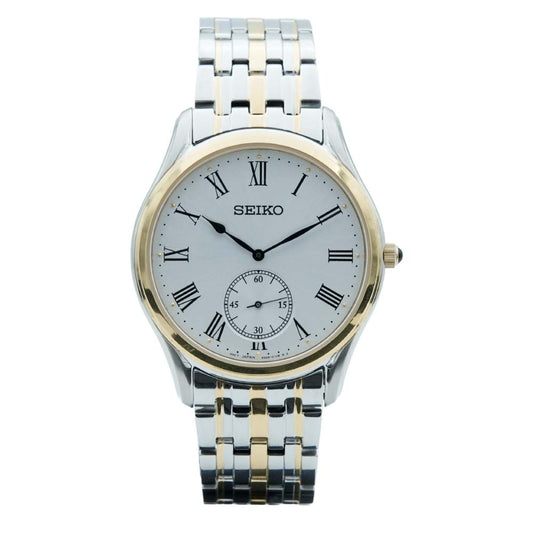 Seiko SRK048P1 Two-Tone Stainless Steel Analog Quartz Men’s Watch – White Dial, Sapphire Crystal
