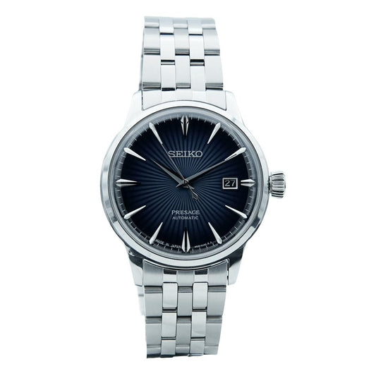 Seiko SRPB41J1 Men Automatic Blue Dial Stainless Steel Presage Cocktail Time Watch