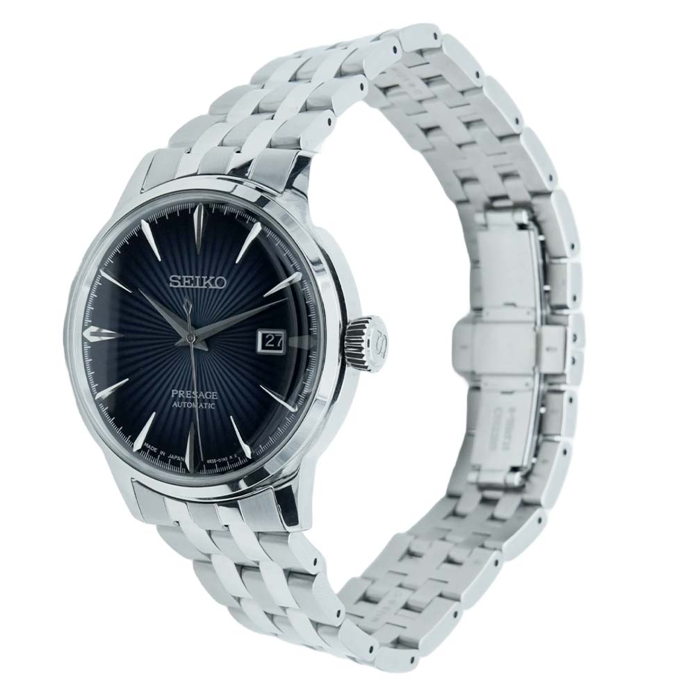 Seiko SRPB41J1 Men Automatic Blue Dial Stainless Steel Presage Cocktail Time Watch