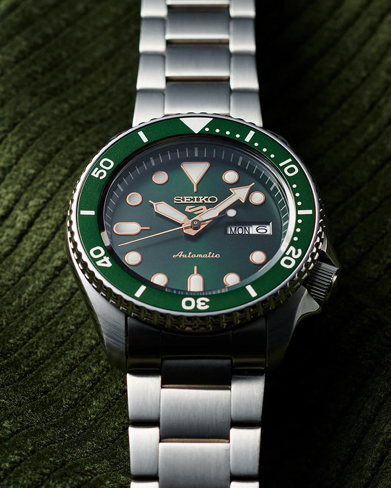 Seiko SRPD63K1 5 Sports Automatic Green Dial Stainless Steel Men's Watch