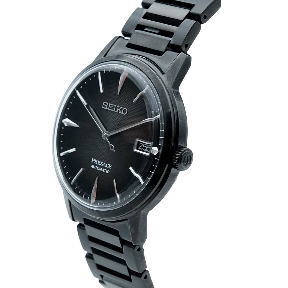 Seiko SRPJ15J1 Men Automatic Black Dial Stainless Steel Presage Cocktail Time Watch