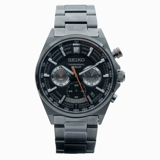 Seiko SSB399P1 Men Quartz Chronograph Black Dial Stainless Steel Watch
