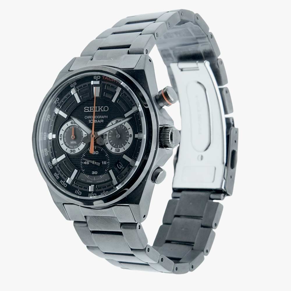 Seiko SSB399P1 Men Quartz Chronograph Black Dial Stainless Steel Watch