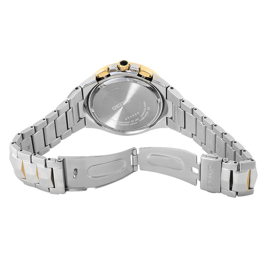 Seiko Coutura SSC764P1 Solar Chronograph Two-Tone Stainless Steel Men’s Watch – Black Dial, Sapphire Crystal, 100M WR