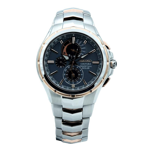 Seiko SSC788P9 Analog Solar Men Grey Dial Two-Tone Stainless Steel Bracelet Watch