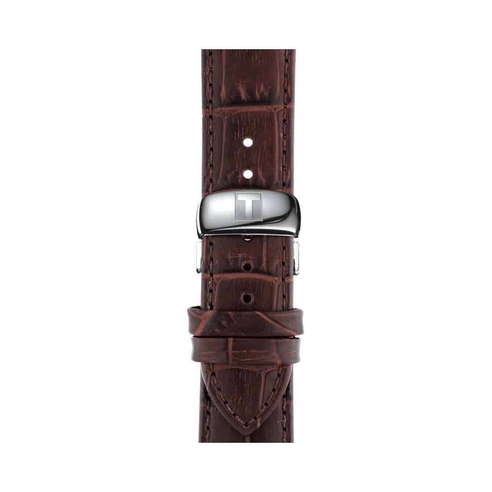 Tissot T0636101603800 Silver Dial 42 mm Men’s Swiss Quartz Watch – Brown Leather Strap, Sapphire Crystal