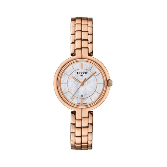 Tissot T0942103311101 White Mother-of-Pearl Dial 30 mm Women’s Swiss Quartz Watch – Rose Gold PVD Stainless Steel Bracelet