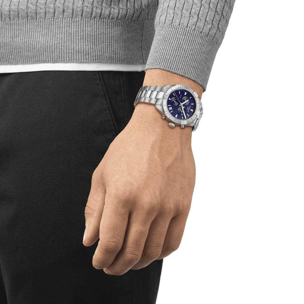 Tissot T1016171104100 Blue Dial Men’s Swiss Quartz PR 100 Sport Gent Chrono Watch – Stainless Steel Case & Bracelet, Sapphire Crystal