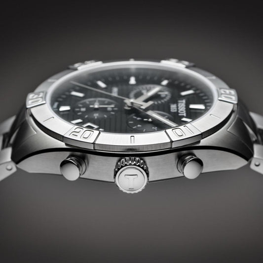Tissot T1016171105100 Black Dial Men’s Swiss Quartz PR 100 Sport Gent Chronograph Watch – Stainless Steel Case & Bracelet, Sapphire Crystal