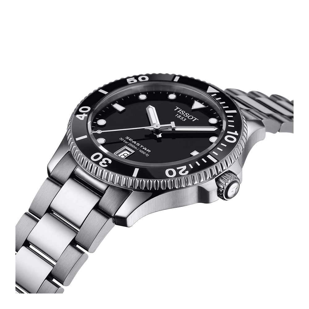 Tissot T1204101105100 Seastar 1000 Men’s Quartz Analog Black Dial Watch