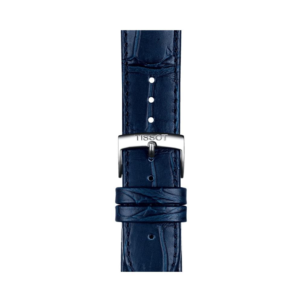 Tissot T1224101604300 Blue Dial 40 mm Men’s Swiss Quartz Carson Premium Watch – Stainless Steel Case, Blue Leather Strap, Sapphire Crystal