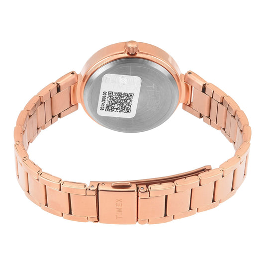Timex TWEL18707 Trendline Quartz Analog Pink Round Dial Rose Gold Stainless Steel Women's Watch