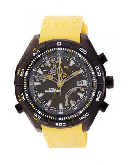 Timex T49796 Expedition Altimeter Quartz Analog Black Dial Yellow Strap Watch (Unisex)