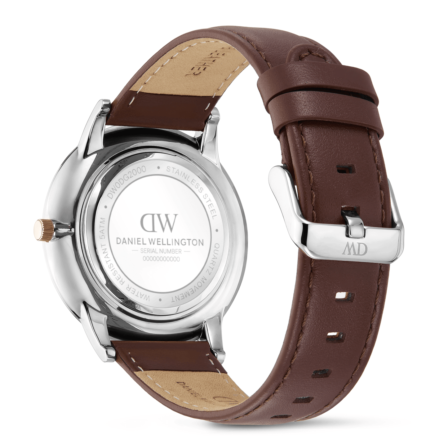 Daniel Wellington DW0DG2000 Grey Dial Men's Brown Leather Analog Watch