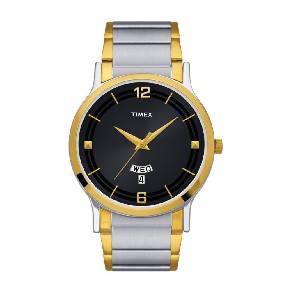 Timex TW000R425 Men’s Black Dial Two-Tone Stainless Steel Analog Quartz Watch