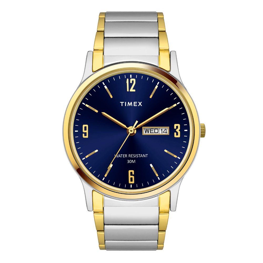 Timex TW000R436 Men’s Blue Dial Silver Stainless Steel Analog Watch