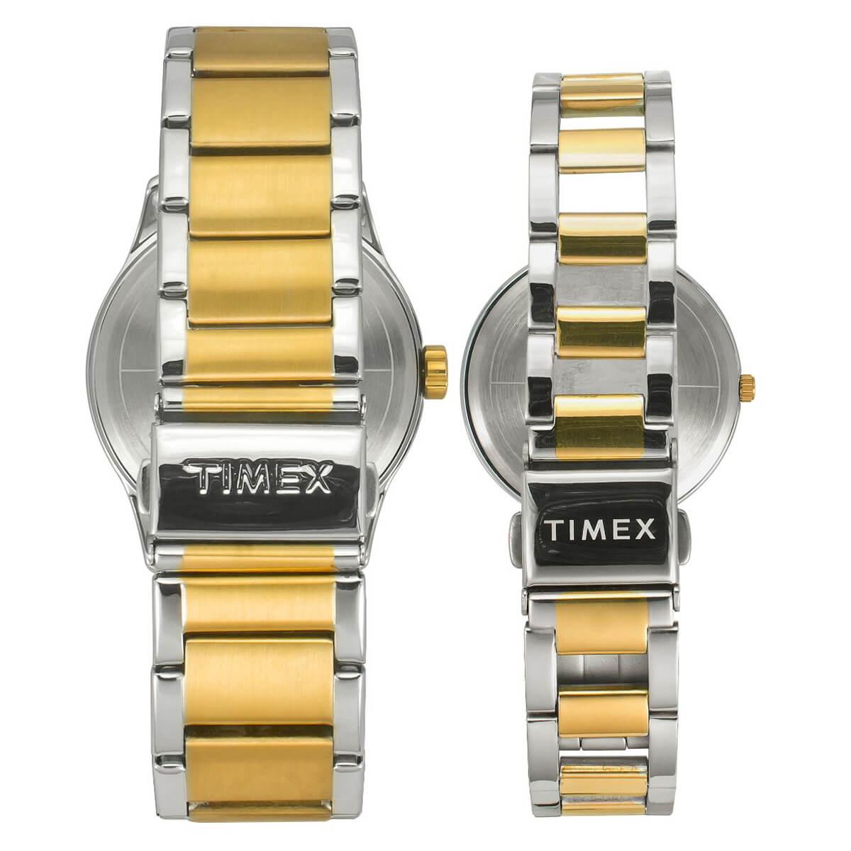 Timex TW00PR278 Unisex Green Dial Quartz Analog Pair Watch Set Stainless Steel Round Watch Set