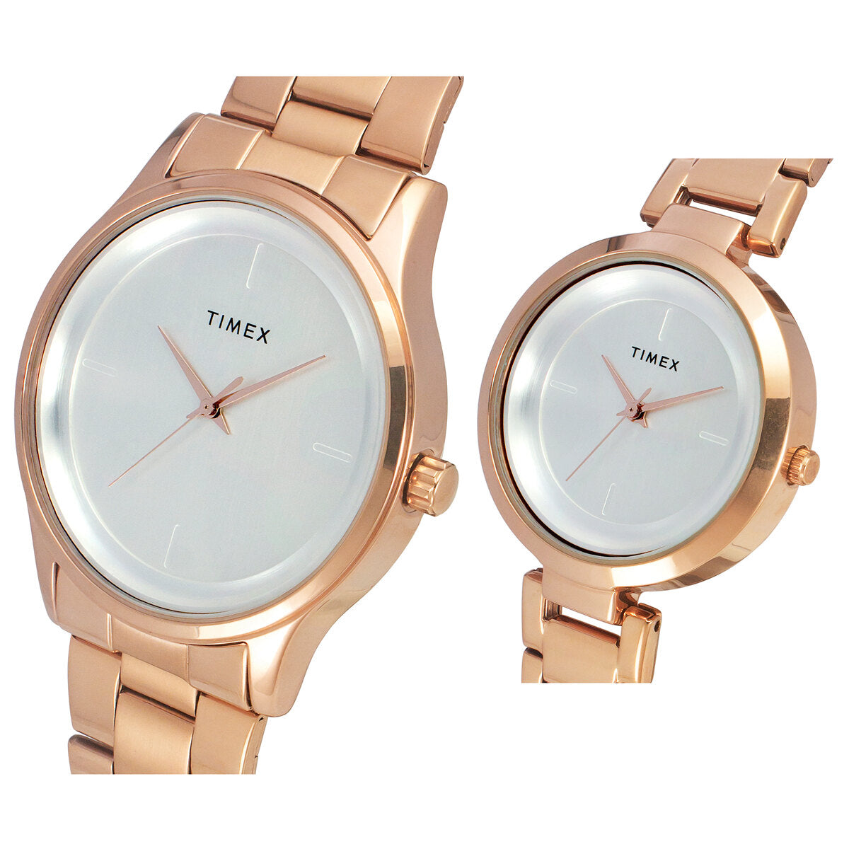 Timex TW00PR294 Unisex Silver Dial Quartz Pair Watch Set