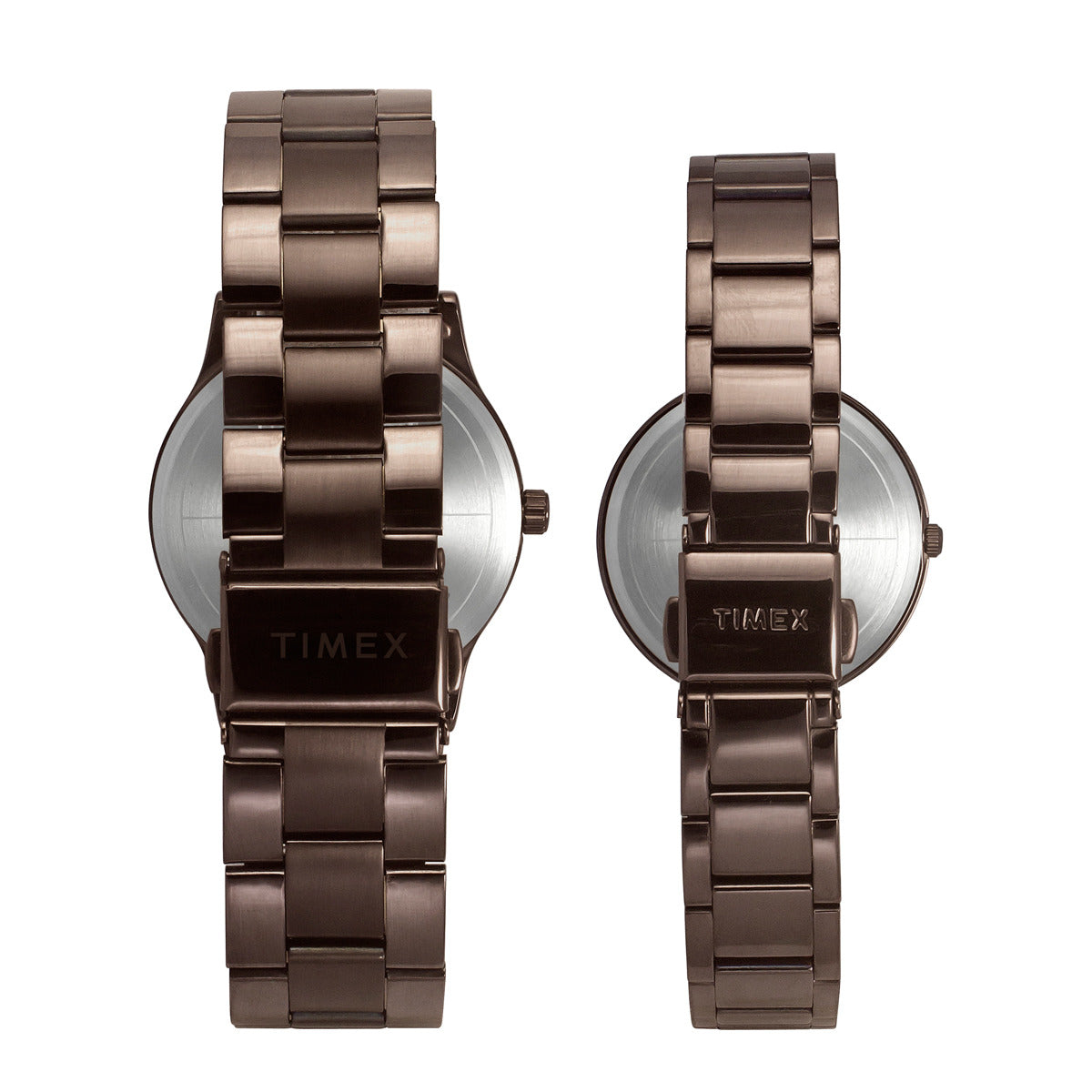 Timex TW00PR295 Unisex Brown Dial Quartz Pair Watch Set