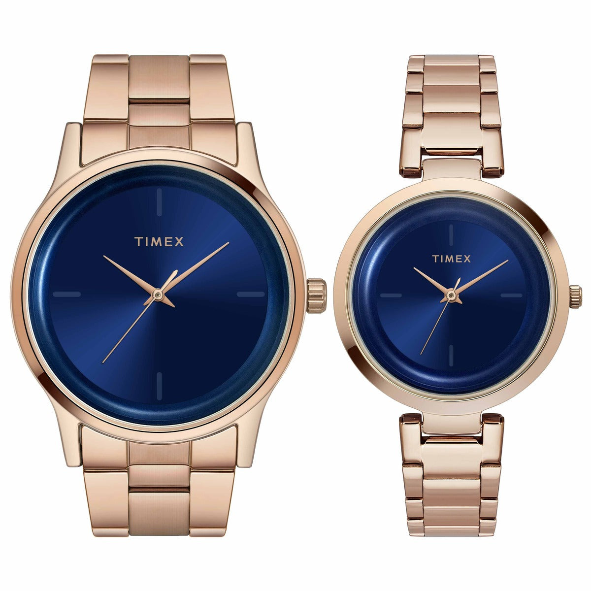 Timex TW00PR296 Couple Blue Dial Quartz Analog Watch Set