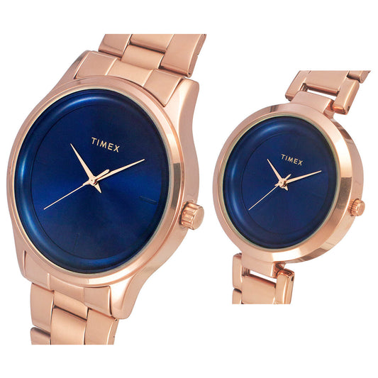 Timex TW00PR296 Couple Blue Dial Quartz Analog Watch Set
