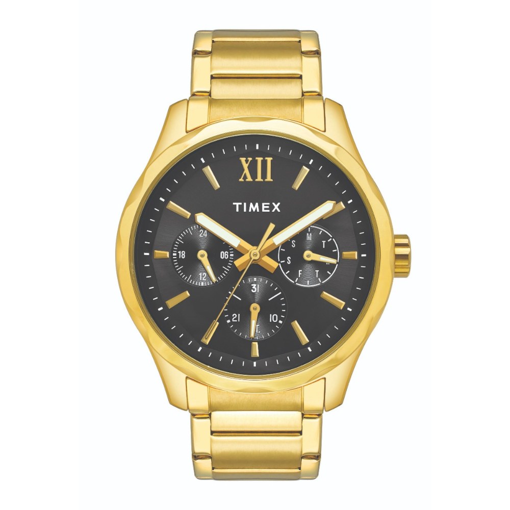 Timex TW0TG7603 Men’s Black Dial Gold Stainless Steel Multifunction Watch
