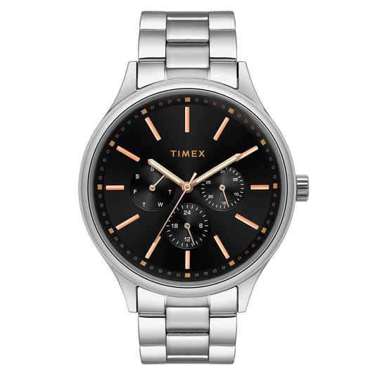 Timex TWEG18408 Fashion Men's Black Dial Round Case Multifunction Function Watch