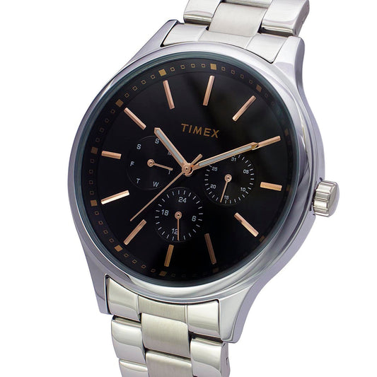 Timex TWEG18408 Fashion Men's Black Dial Round Case Multifunction Function Watch