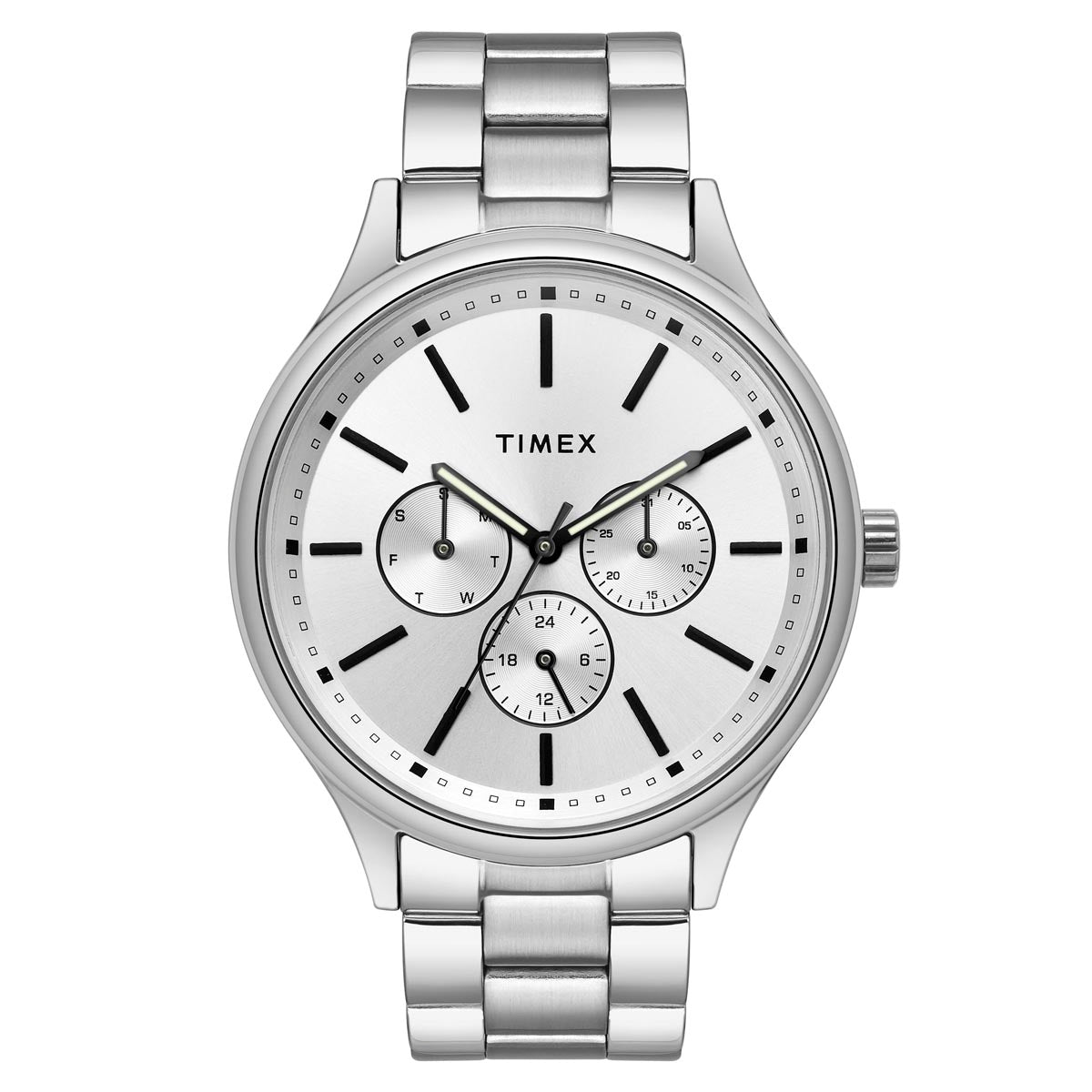 Timex TWEG18409 Men’s Silver‑Dial Stainless Steel Chronograph Watch