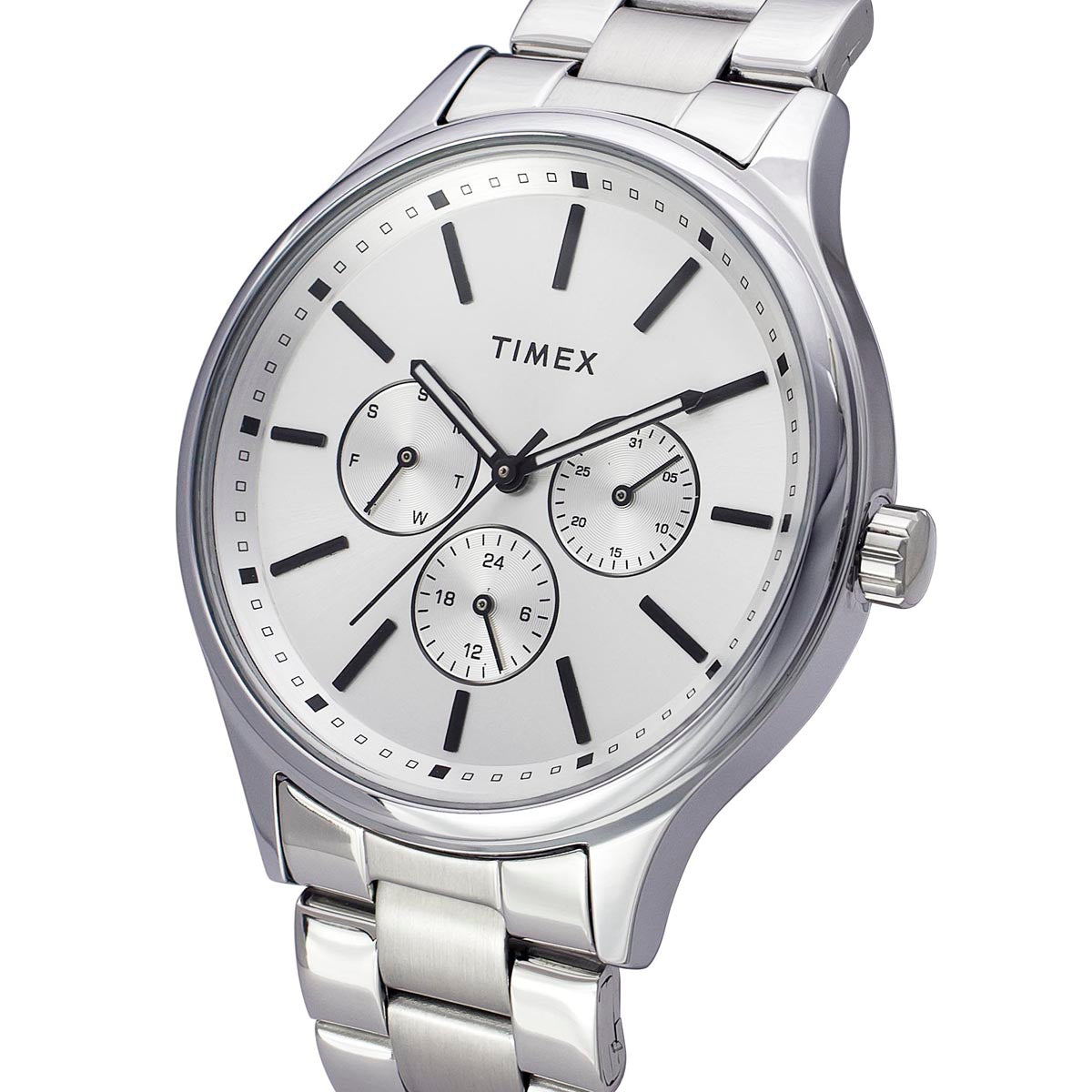 Timex TWEG18409 Men’s Silver‑Dial Stainless Steel Chronograph Watch