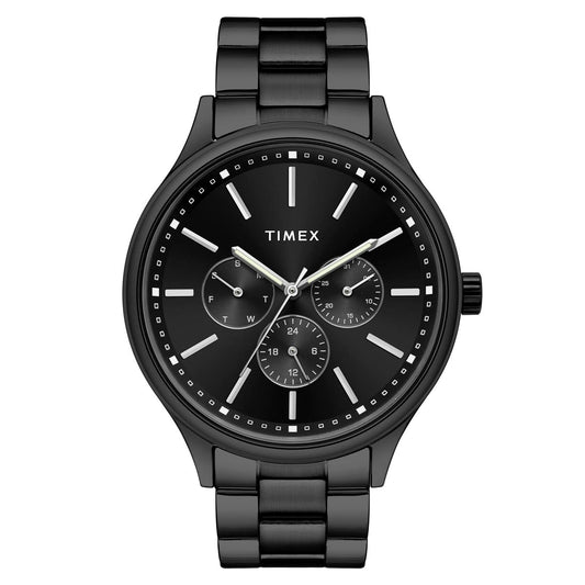 Timex TWEG18410 Men’s Black Dial Black Stainless‑Steel Chronograph Watch