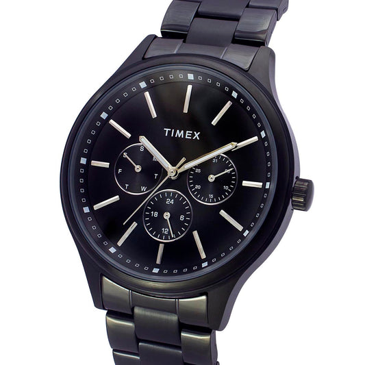 Timex TWEG18410 Men’s Black Dial Black Stainless‑Steel Chronograph Watch