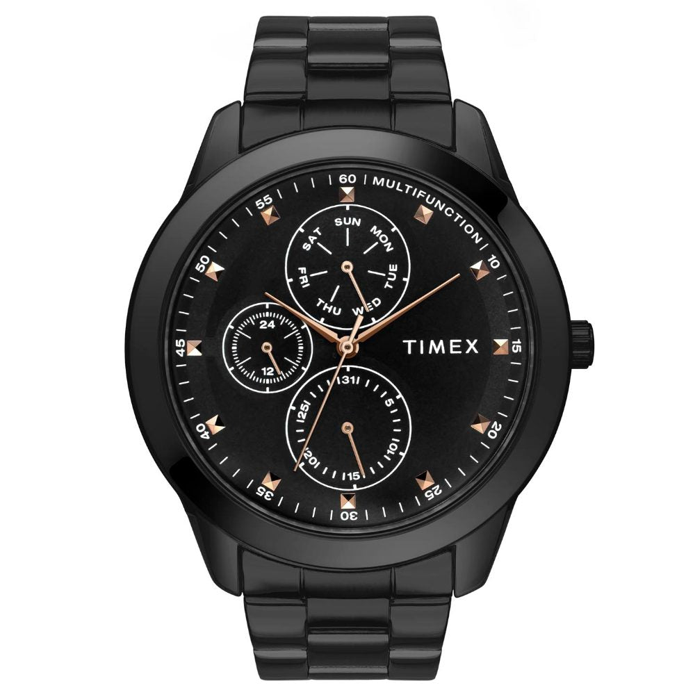 Timex TWEG18502 Men’s Black Dial Black Stainless Steel Multifunction Watch