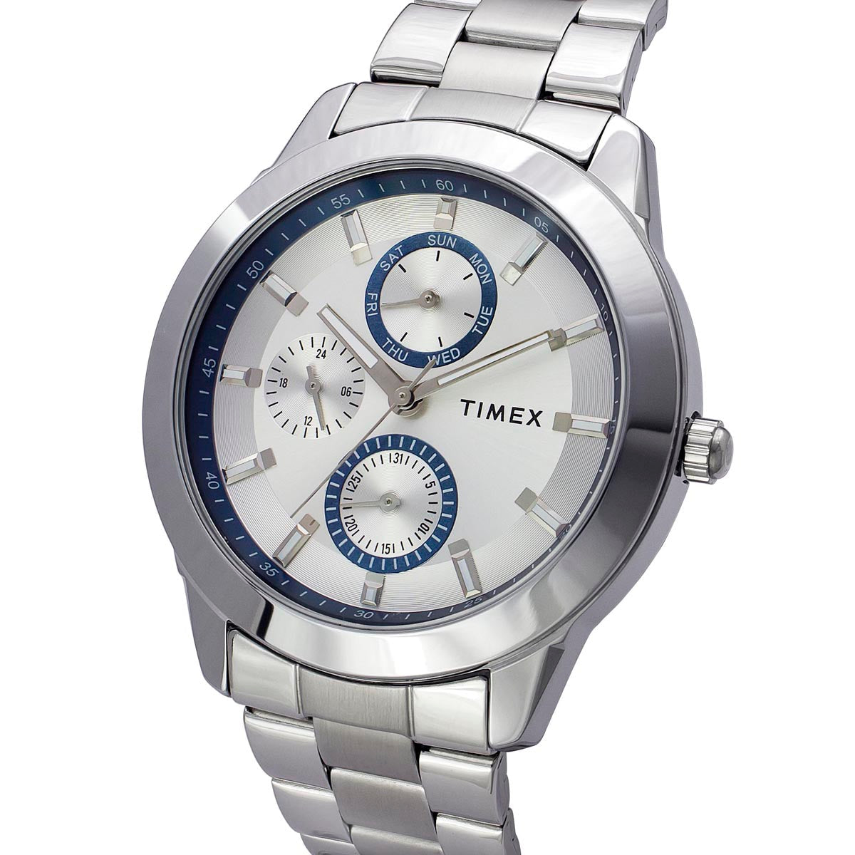 Timex TWEG18506 Men’s Silver‑Dial Silver Stainless Steel Analog Watch