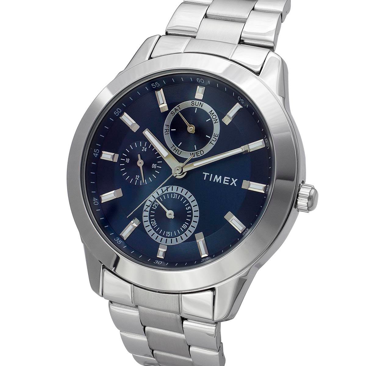 Timex TWEG18507 Men’s Blue-Dial Silver Stainless Steel Analog Watch